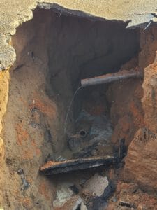 water sinkhole road