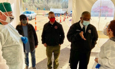 mayor flaggs vaccination site