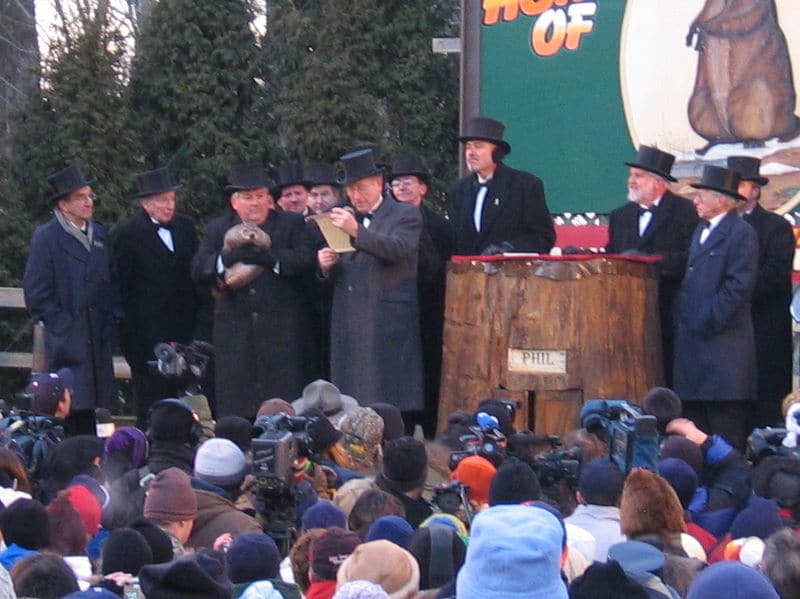 Punxsutawney Phil groundhog shadow