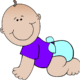 baby in diaper cartoon
