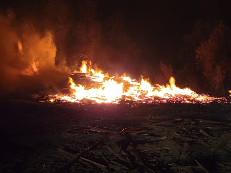 fire on highway 3