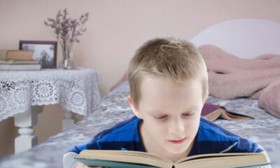kid reading book