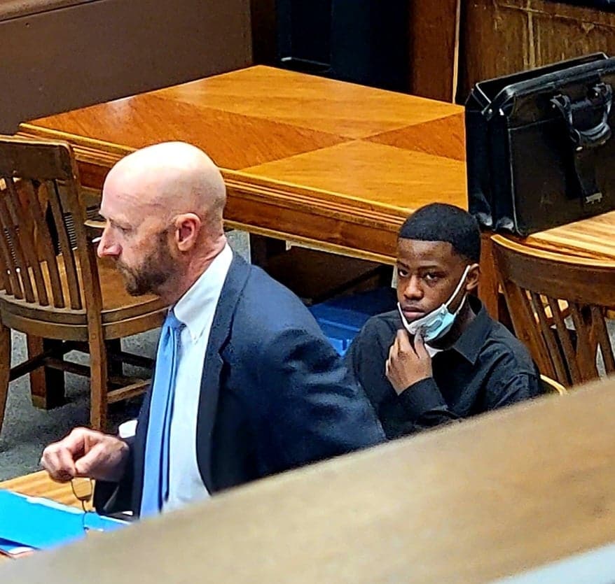Attorney Mike Bonner and Kemond Jones. Photo by David Day