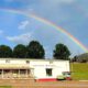 Double rainbow over Levee Street Marketplace in downtown Vicksburg