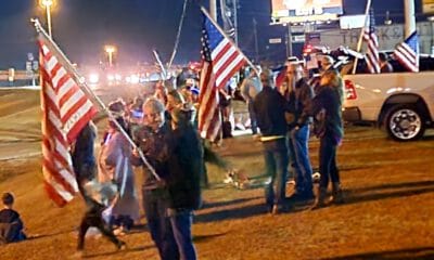 Part of the group in front of Big Lots. Photo by David Day