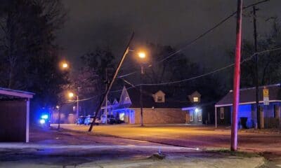 A precariously perched pole is pitched poorly. Photo by David Day
