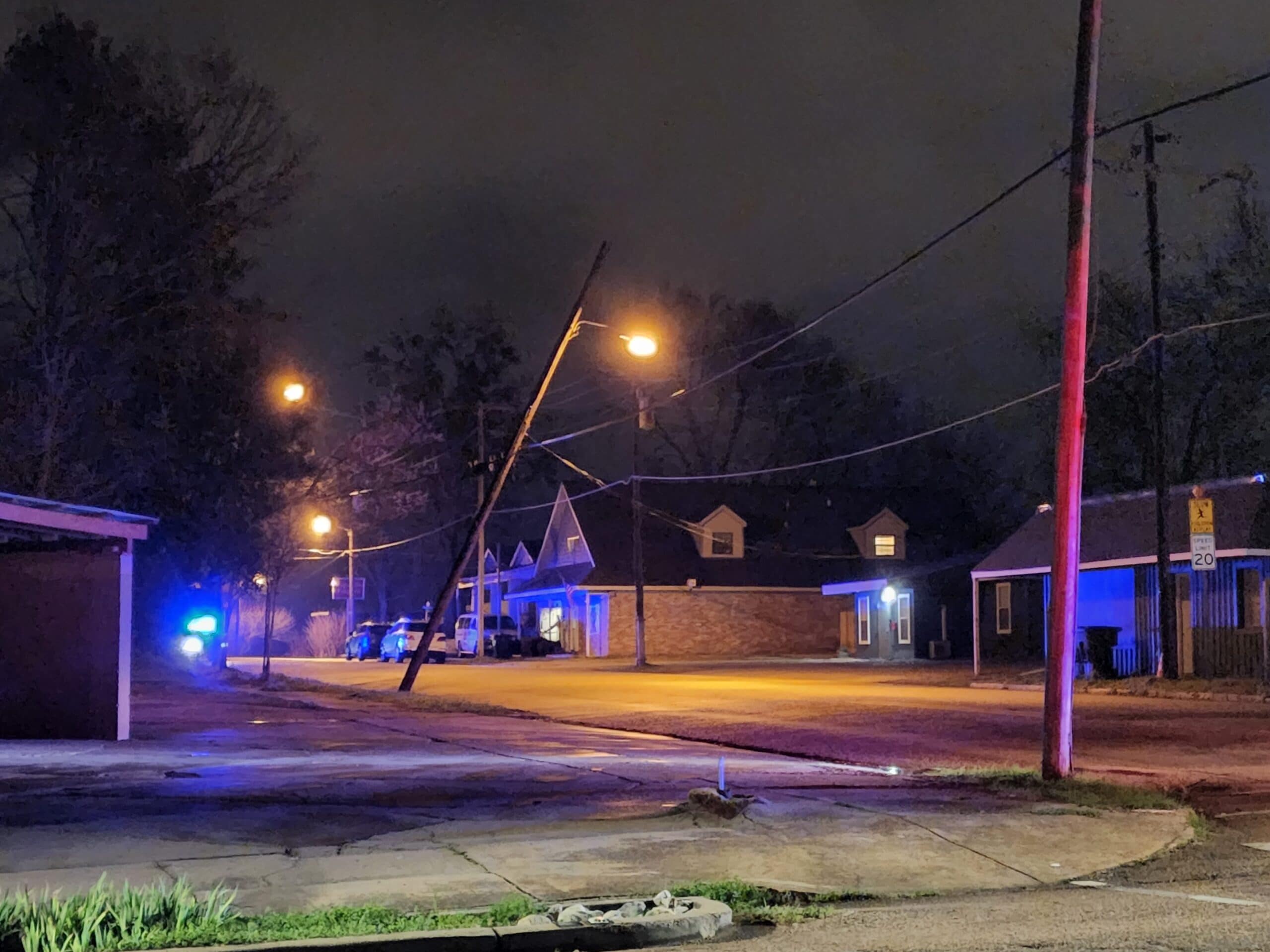 A precariously perched pole is pitched poorly. Photo by David Day