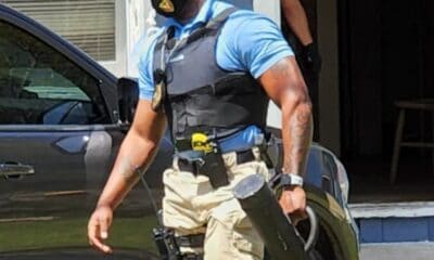 A VPD officer was observed carrying a battering ram. Photo by David Day