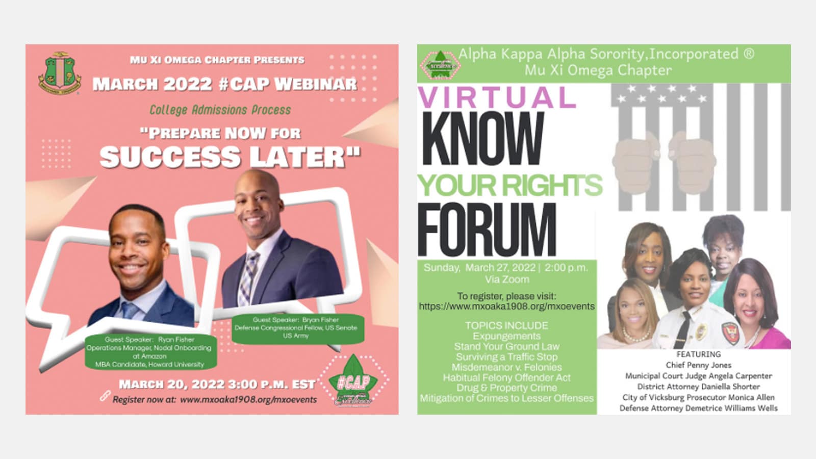 screen shot of fliers
