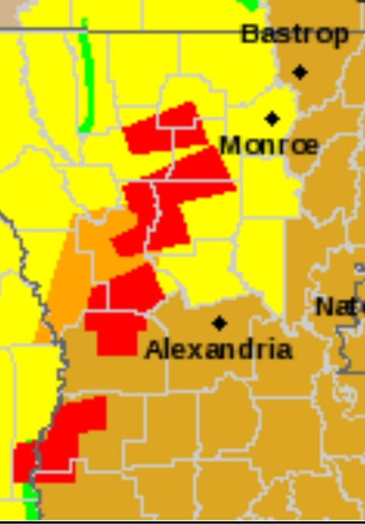 Map of tornado warnings