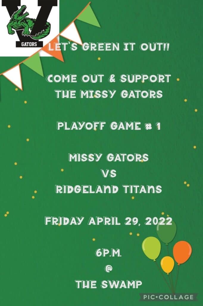 VHS softball game flyer