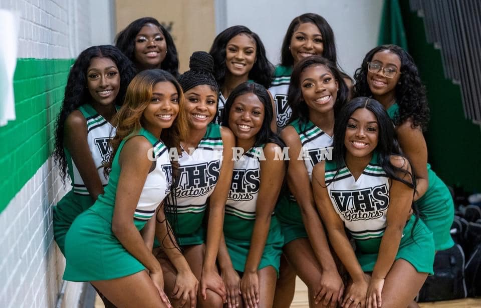 VHS basketball cheerleaders