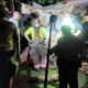 woman trapped by fallen tree