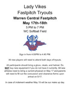 WC softball flyer