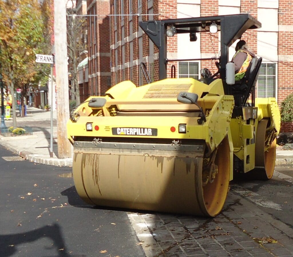 road paving vehicle