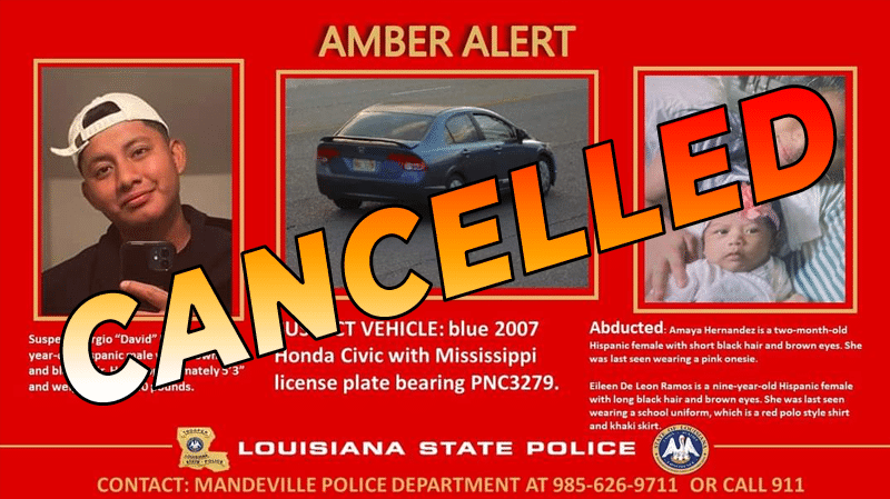 Cancelled Amber Alert