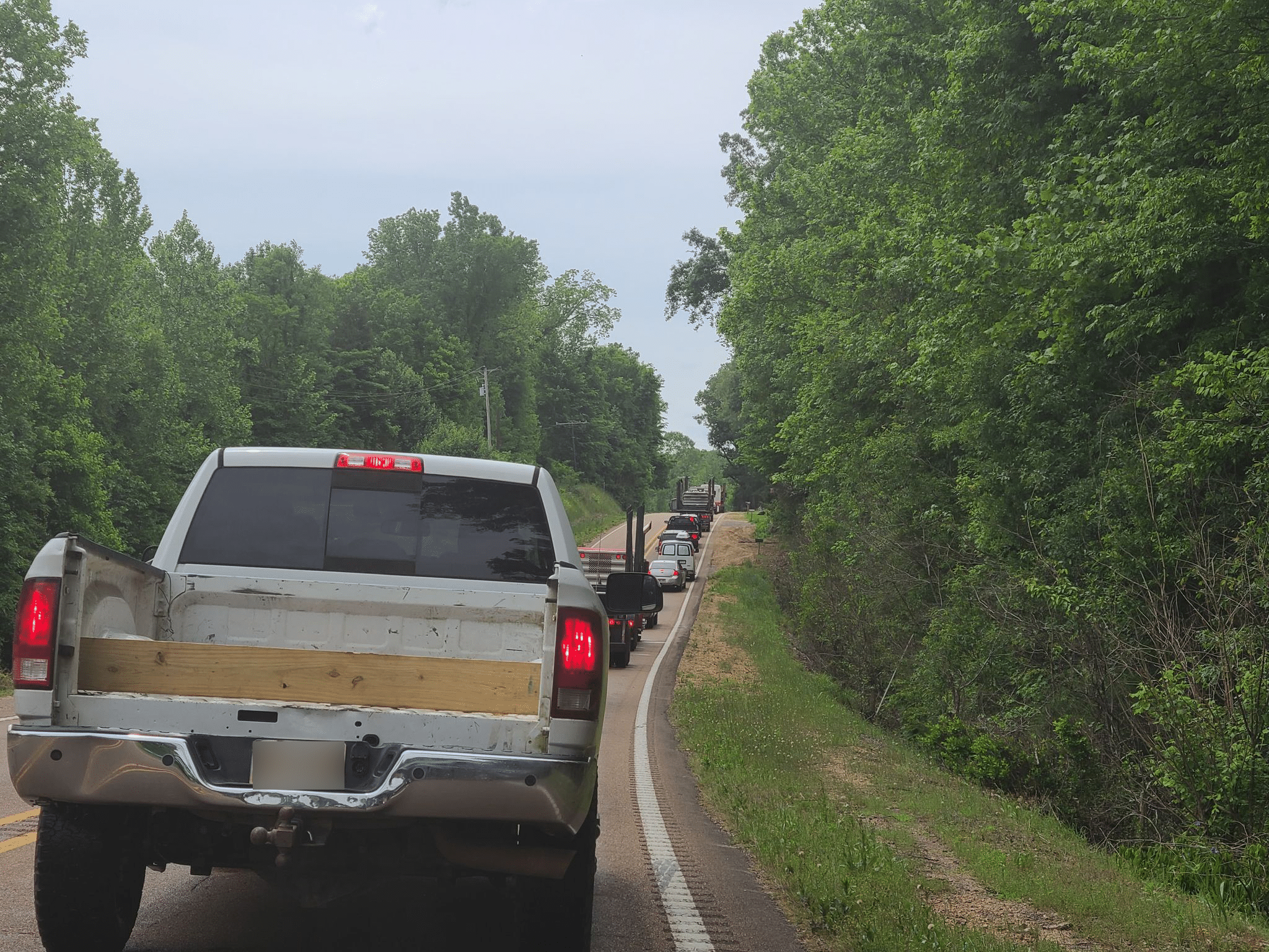 Traffic near the scene of a fatal wreck