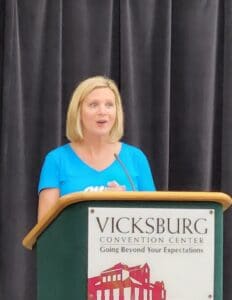 Mississippi First Lady Elee Reeves addresses the contestants. Photo by David Day