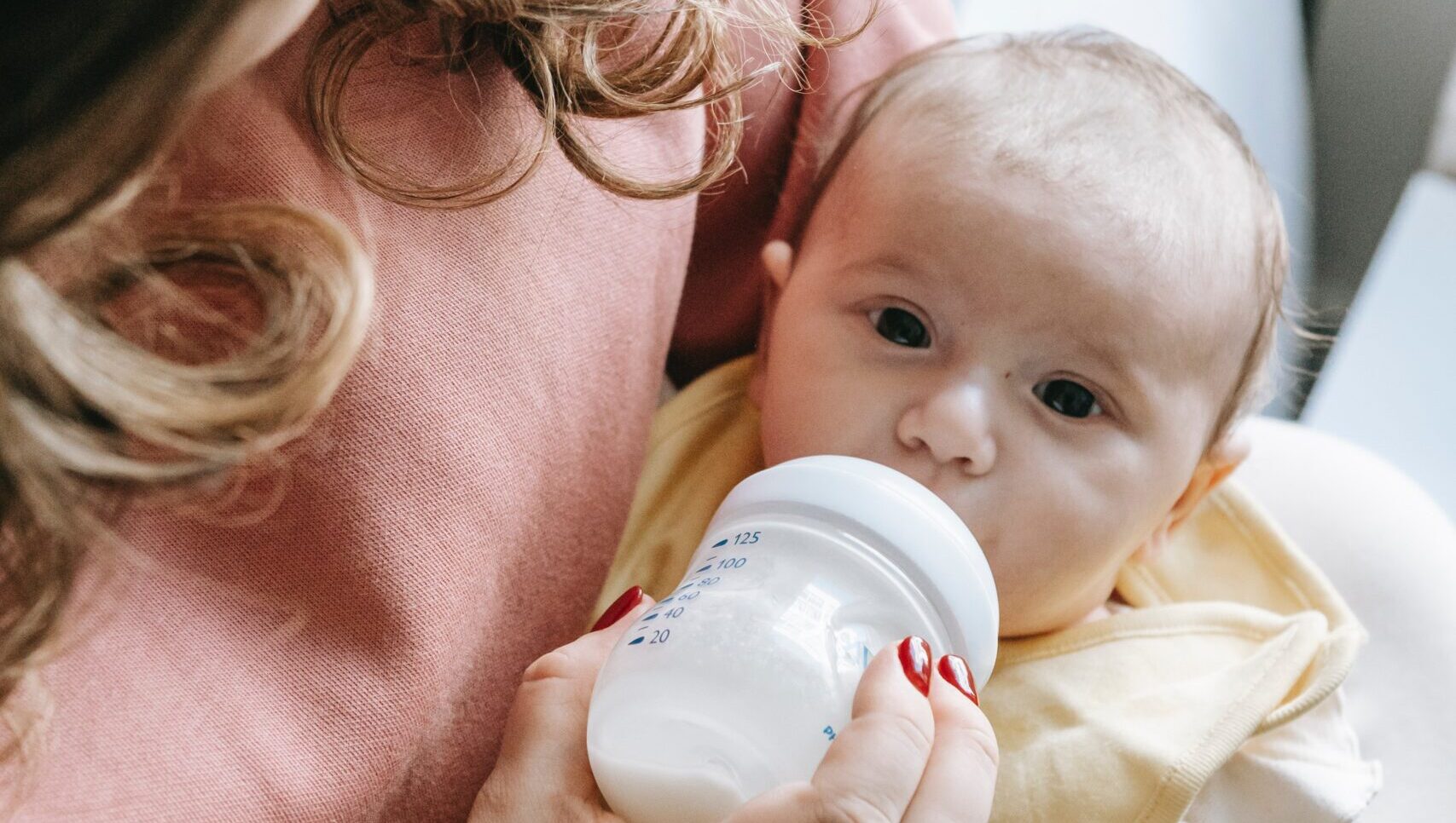 baby drinking bottle