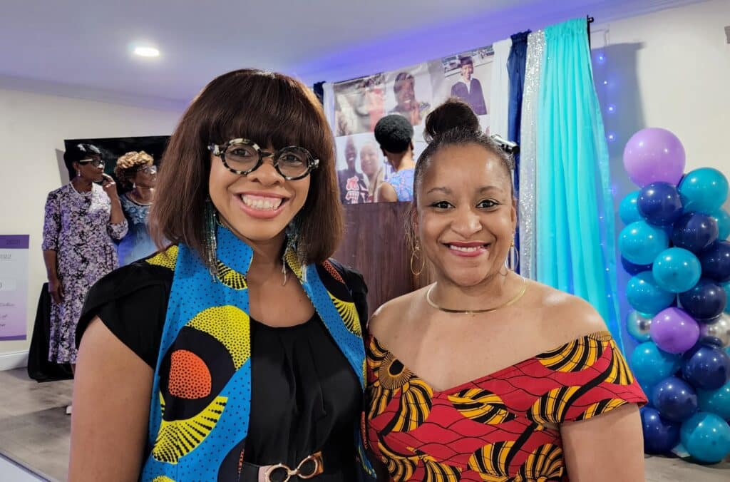 Adrienne A. Mosley and Fayedra Brown-Dear. Daughters of Bettye Smith-Brown and originators of the scholarship. Photo by David Day