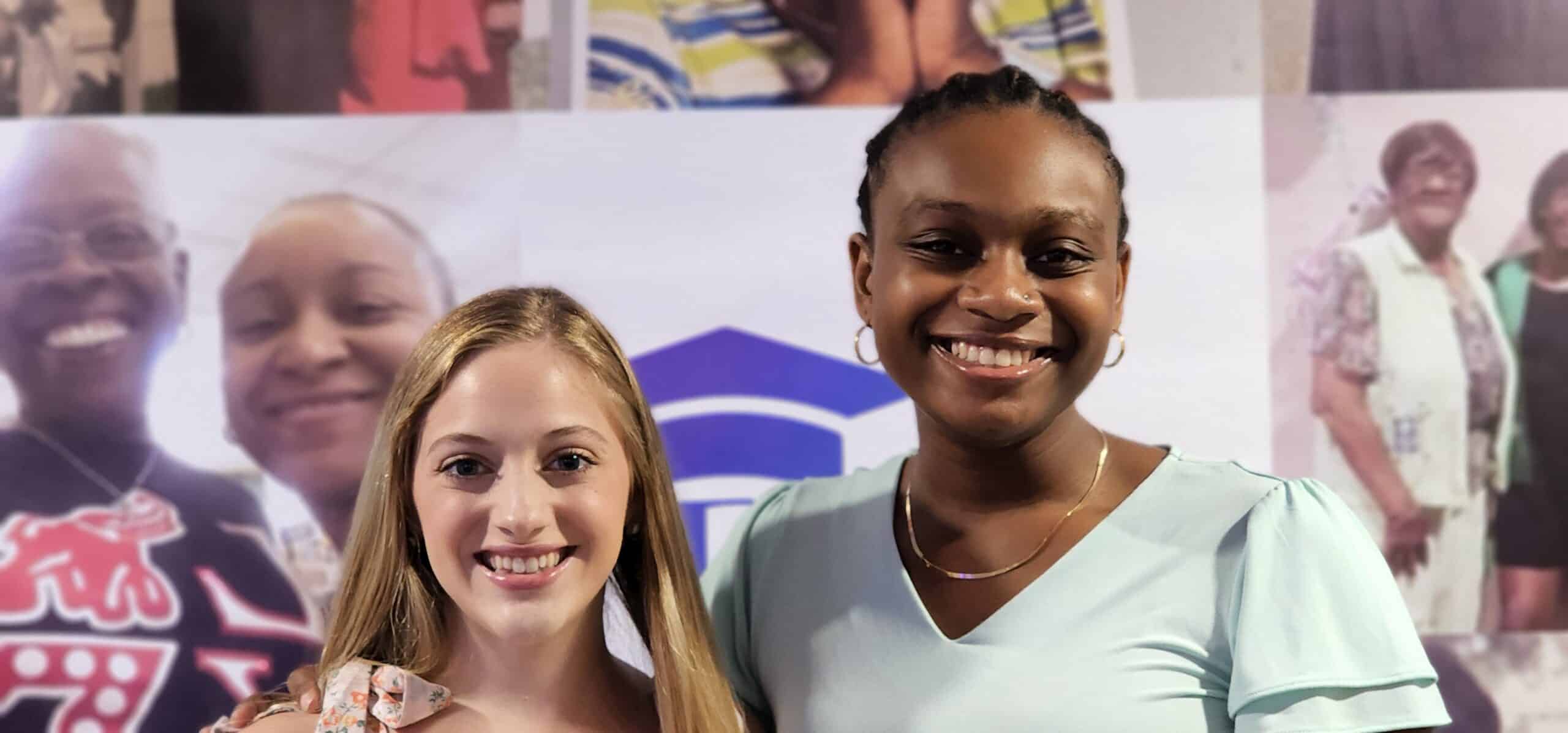 Scholarship recipients Olivia Osborne and Teyanna Monroe. Photo by David Day