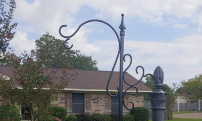 shepherds hook on lawn