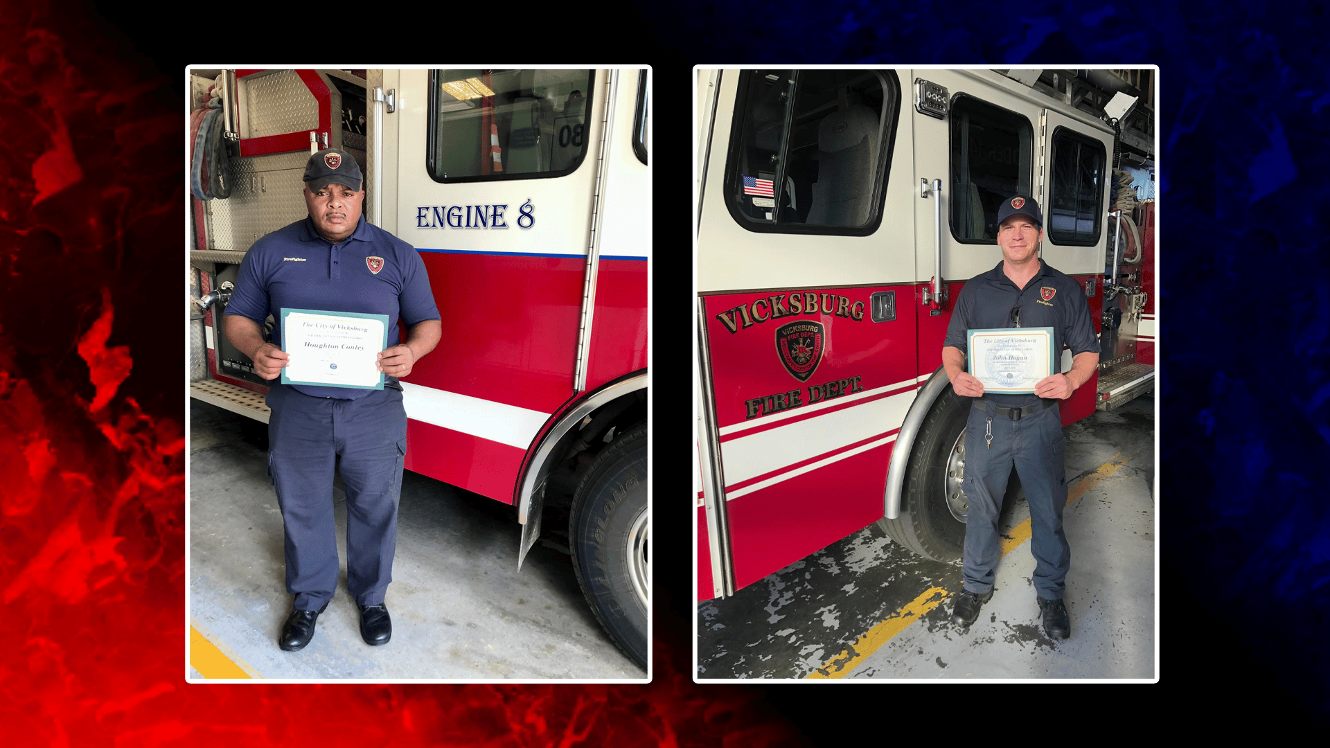 vicksburg firefighters Conley and Hogan