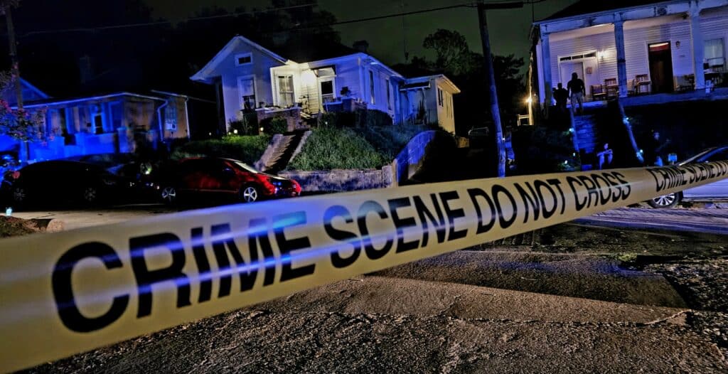 The crime scene on 2nd North and Clay. Photo by David day