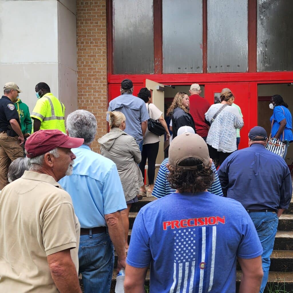 The crowd showed up early. Photo by David Day