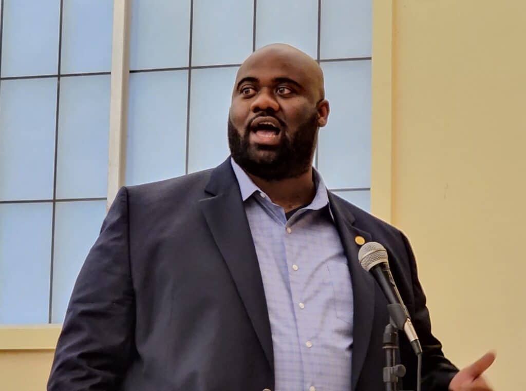 Charles Taylor with the NAACP spoke. Photo by David Day