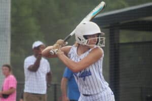 Natalie Cantin swinging bat