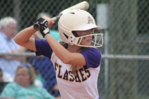 Lili Perniciaro hitting softball