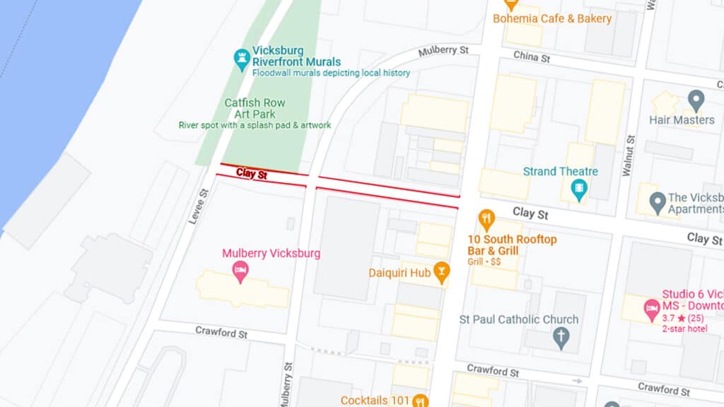 clay street closure location