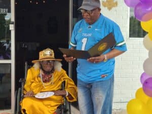 Mayor George Flaggs and Berthat Drake