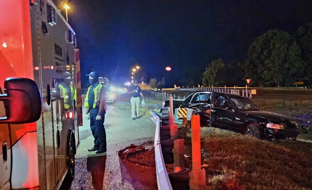 Single vehicle accident on I-20
