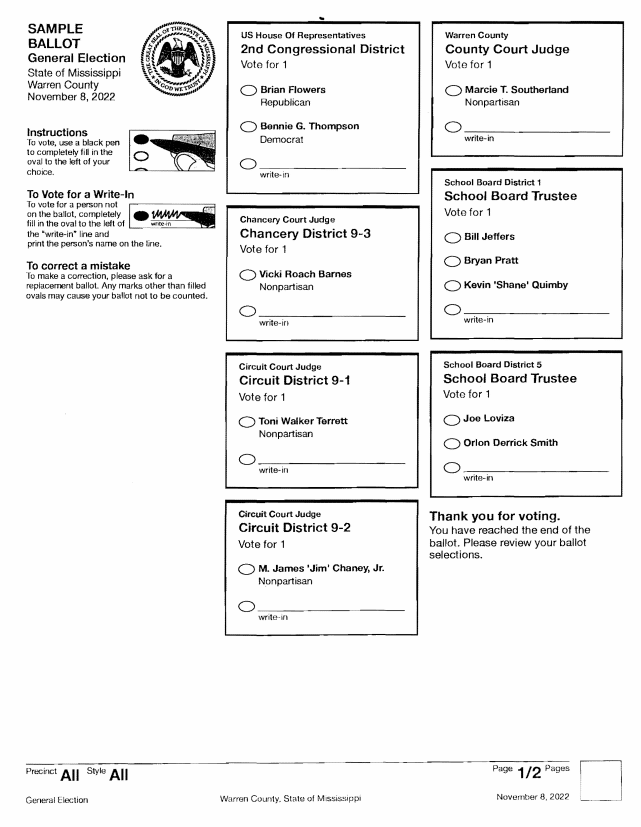warren county ballot