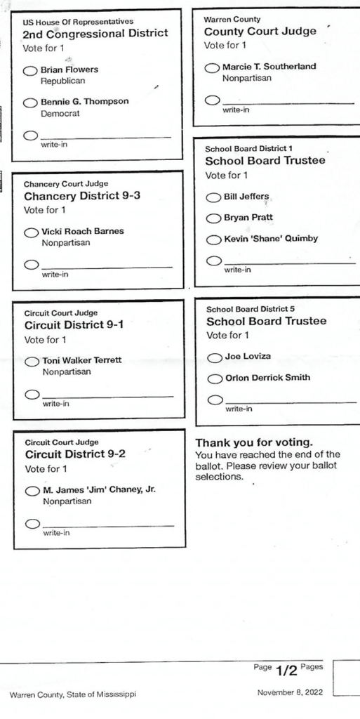 sample ballot