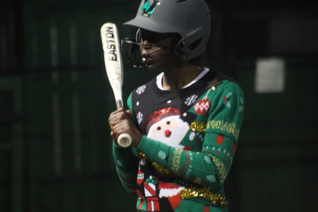 Ugly Christmas Sweater softball game : Photo by Keith Phillips