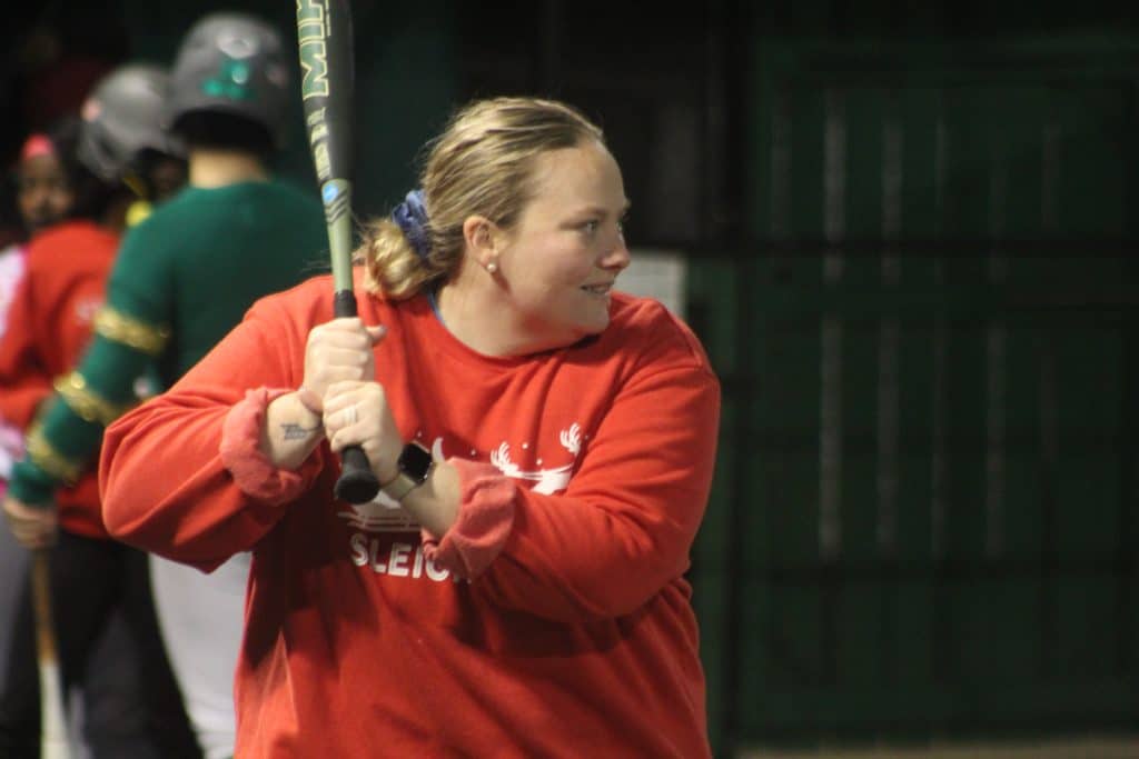 Ugly Christmas Sweater softball game : Photo by Keith Phillips