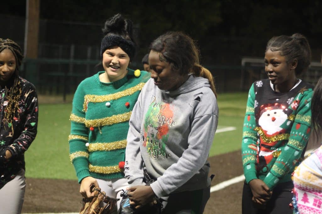 Ugly Christmas Sweater softball game : Photo by Keith Phillips
