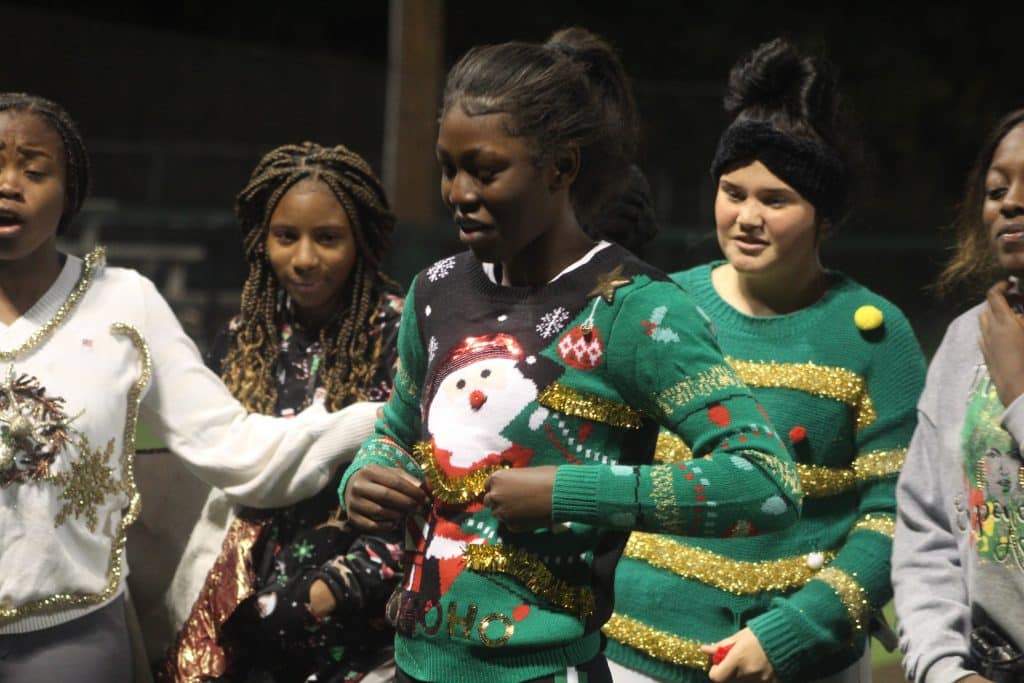Ugly Christmas Sweater softball game : Photo by Keith Phillips