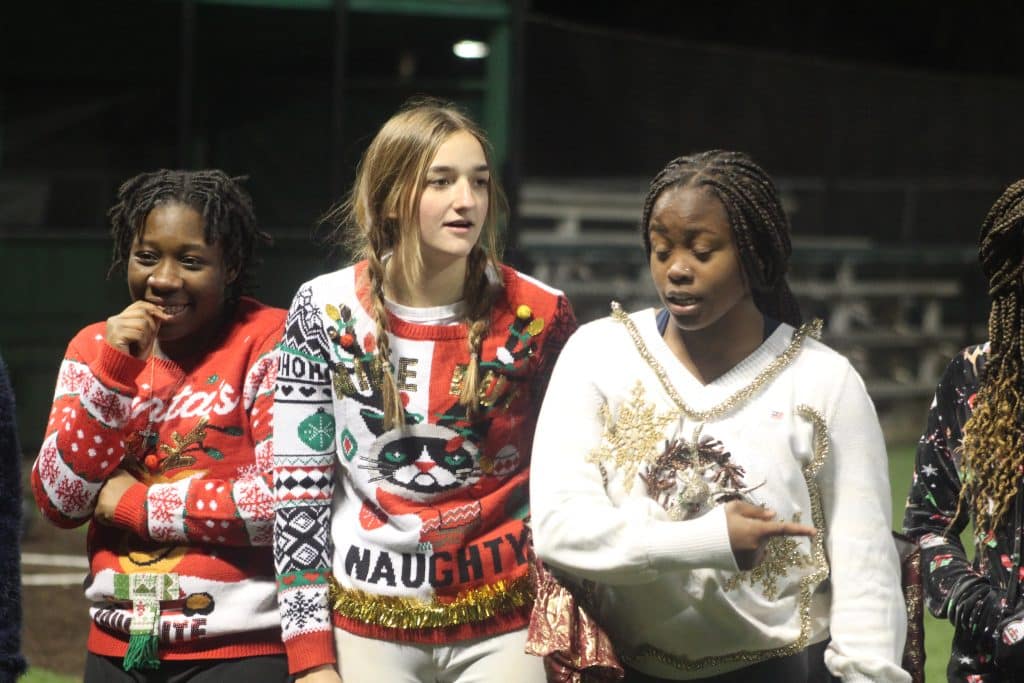 Ugly Christmas Sweater softball game : Photo by Keith Phillips