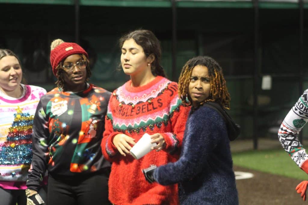 Ugly Christmas Sweater softball game : Photo by Keith Phillips