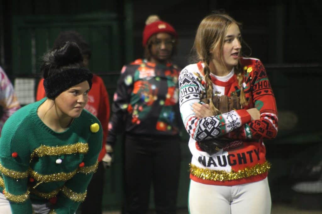 Ugly Christmas Sweater softball game : Photo by Keith Phillips
