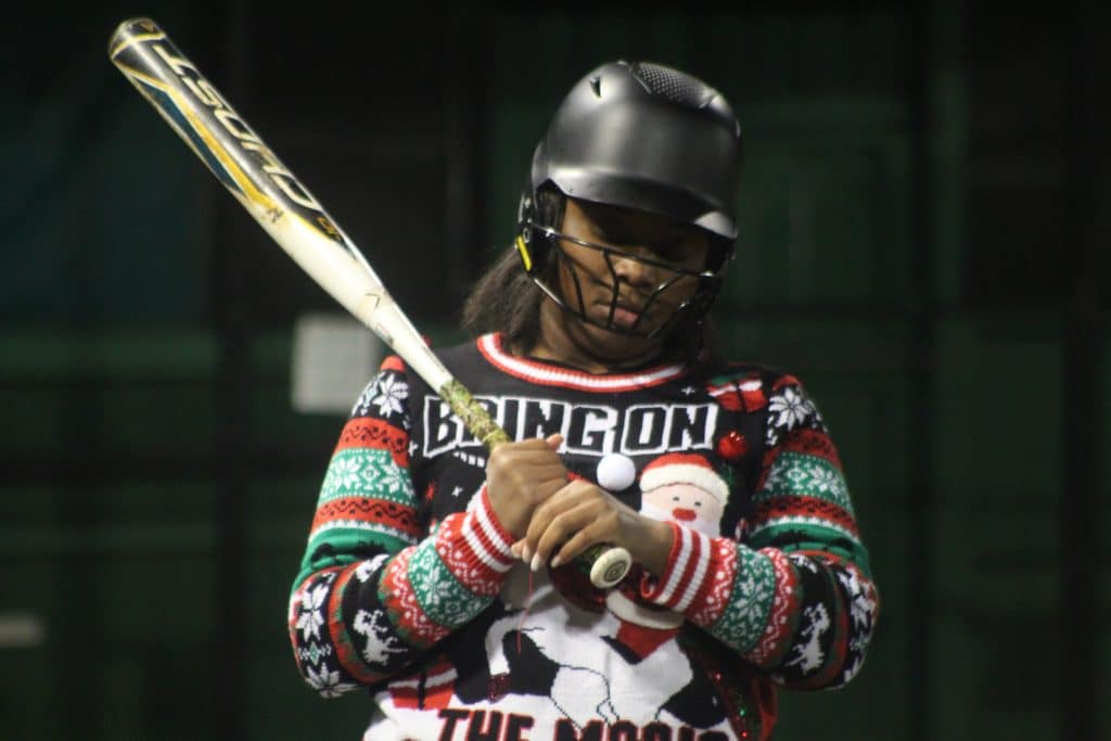 Ugly Christmas Sweater softball game : Photo by Keith Phillips