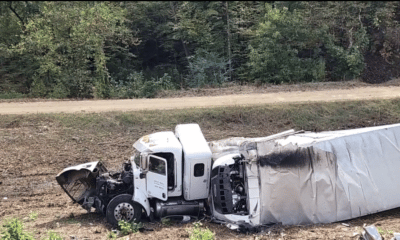 truck overturned