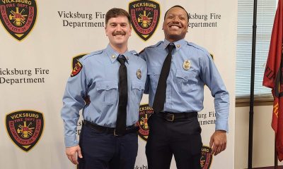 Jonah Masterson and Elwin Johnson. VFD pinning ceremony
