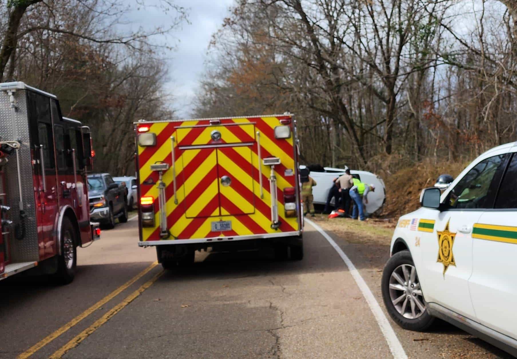 overturned vehicle