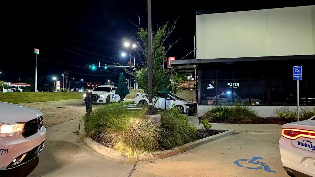 Vehicle hits Starbucks