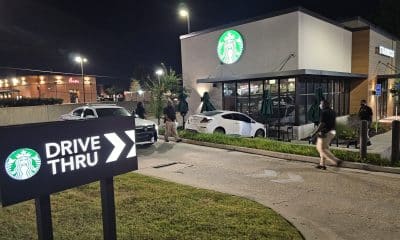 vehicle hits starbucks